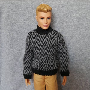 Handmade Doll Sweater Gray Doll Sweaters Clothes For 12&quot; Dolls