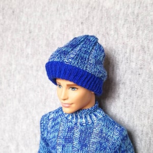 Handmade Doll Blue Beanies Hat Cap Doll Clothes For 12&quot; Dolls