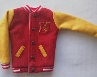 Handmade Doll Yellow Red Baseball Jacket Doll Clothes For 12" Dolls(customer order)