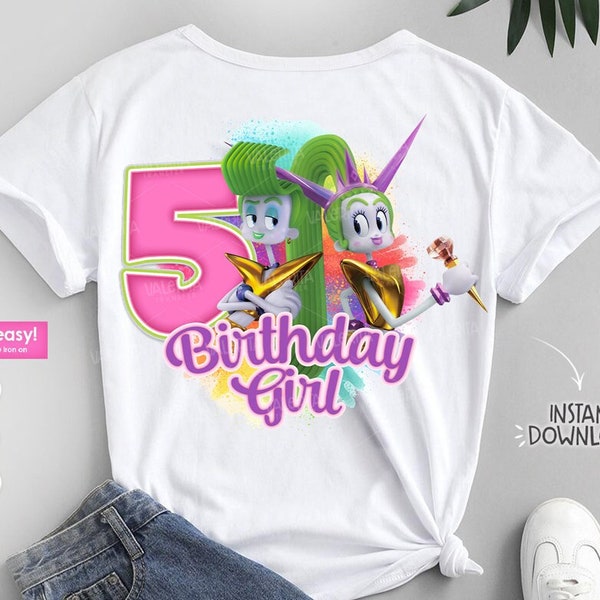 Velvet and Veneer trolls png shirt design 5th Birthday girl, DIY Trolls birthday shirt ideas, Printable Trolls - Instant Download