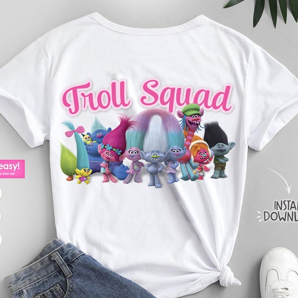 Trolls Birthday Shirt for family, Birthday squad shirt, Troll Squad digital file, Trolls birthday decoration - Digital File