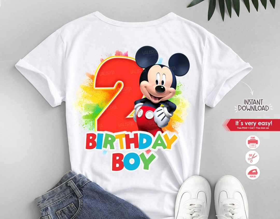 Mickey Mouse 2nd Birthday Shirt Design PNG, Second Birthday Shirt