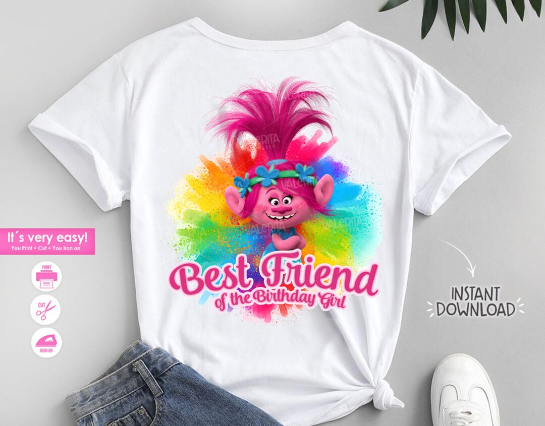 Trolls #14 - T Shirt Iron On Transfer - Mamma Di Compleanno Bambina - Foto 13