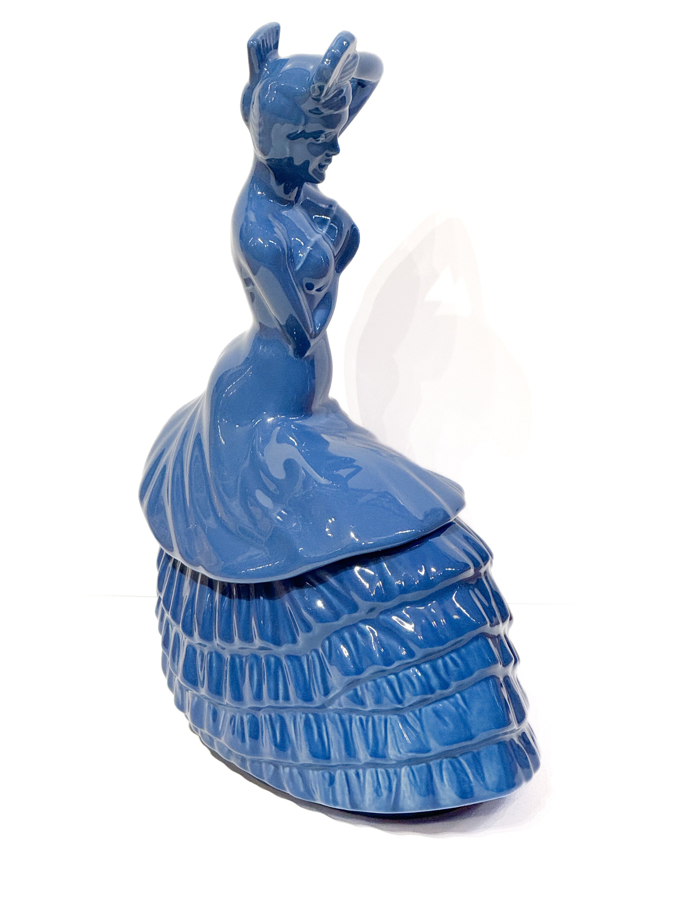 Rare Homer Laughlin Fiestaware Dancing Lady Cookie Jarlapis Blue New