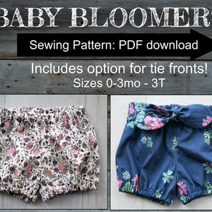 Baby bloomers sewing pattern, pdf bloomer pattern, diaper cover pattern, baby sewing pattern download, baby bloomers pattern pdf