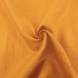 Organic linen fabric,  Yam linen fabric, deep gold fabric, Birch linen, Birch organic fabric, gender neutral fabric, garment fabric, linen