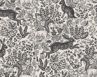 Fable cream, Rifle Paper Co fabric, Cotton + Steel,  Wildwood Collection, woodland woven fabric