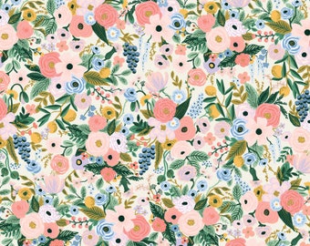 Garden Party Floral Cotton Fabric, Petite Ivory, Rifle Paper Co.