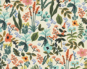 Rifle Paper Co fabric, Cotton + Steel,  Amalfi Collection, Herb garden unbleached cotton