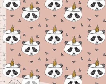 Panda Organic Cotton Lycra Knit Fabric, Elvelyckan Design