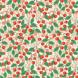 Rifle Paper Co fabric, Orchard cherry blossom cream fabric, Cotton + Steel, quilters weight woven fabric