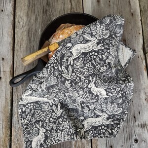 Rifle Paper Co CANVAS fabric, Wildwood fable gray cotton and linen canvas, Cotton + Steel, woodland woven fabric image 4