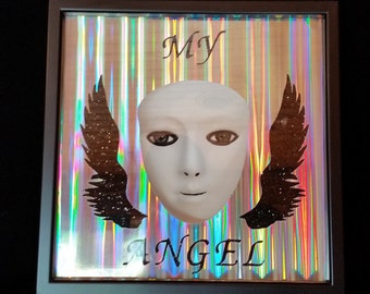 Holographic My Angel Hollowface with black sparkle wings