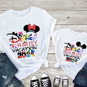 Personalized d i s n e y family vacation matching shirts, family trip 2024 shirt, family shirts with custom names, family matching shirt