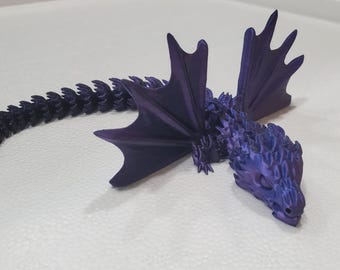 8" Articulated Dragon Toy: Movable Wings, Spikes, and tail.