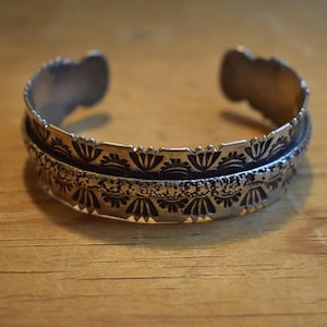 Hand-Stamped Sterling Silver Cuff Bracelet