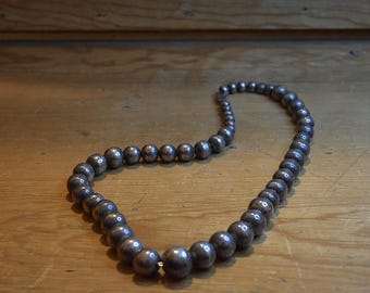 Vintage Taxco Sterling Silver Large Beaded Necklace on Chain - Etsy