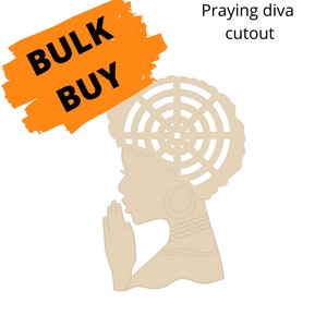 BULK BUY, Praying diva wreath rail, Afro wreath, diva wood blank, door hanger sign, Black History Month, Black Girl Magic, African American