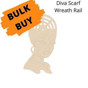 Diva Scarf Wreath Rail: Afro Woman MDF Blank