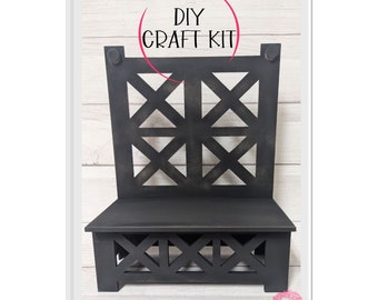Chair Shelf Sitter: DIY Wood Decor Craft Kit