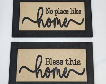 Home decor sign, no place like home, bless this home, 3d sign, 3d craft kit, diy home decor