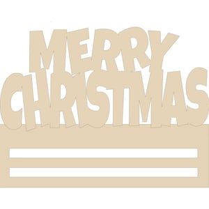 Merry Christmas wreath rail, Christmas wreath, Christmas door hanger, wood cutout, paint lines, Christmas decor, whimsy art, door decoration