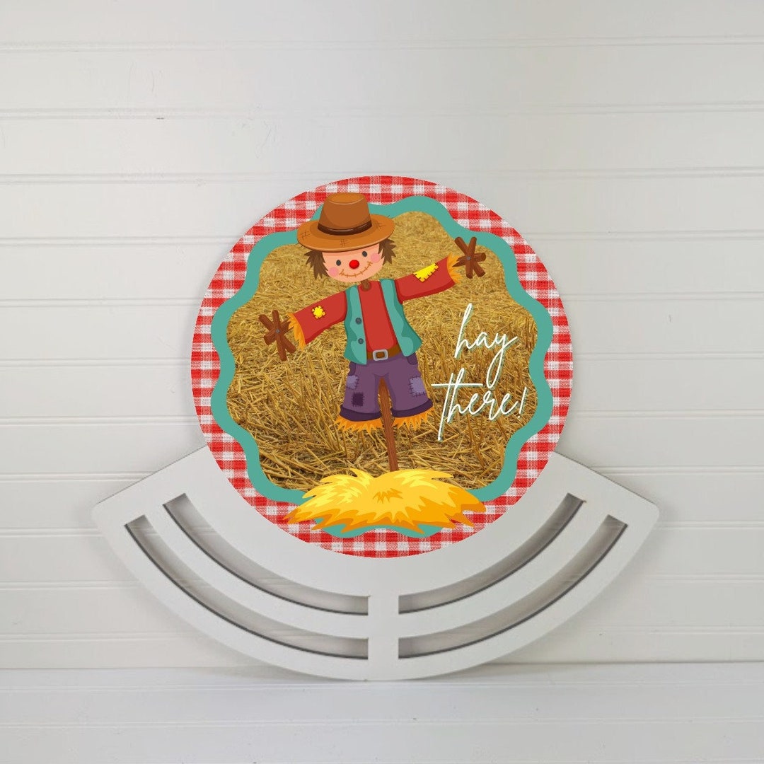 Hay There Fall Fall Scarecrow Farmhouse Sign Hay There Hey There Red - Etsy