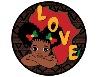 Love, Woman, Africa, Black History Month, Round, Wreath attachment, Juneteenth, Black history, African pride, Diva wreath