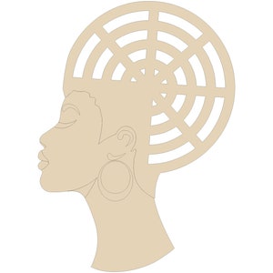 Afro Diva Wreath Rail: Engraved Wood Door Hanger