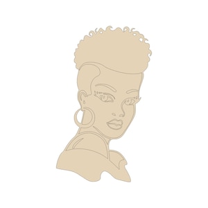 Diva Shaved Side Wood Sign: Afro Wreath Attachment, Black Girl Magic