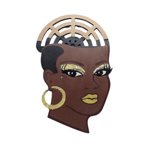 Queen Bee Diva Wreath Rail: Afro Black Girl Magic Door Hanger