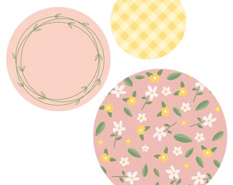 Peach flowers Tiered Tray bundle, home decor, printed kit, wood cutouts, DIY tiered tray, home decor, kitchen decor, unassembled