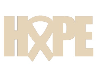 Hope Awareness, Hope wreath sign, Cancer Awareness wood blank, door hanger sign, wreath attachment, wood cutout, DIY sign, unpainted sign