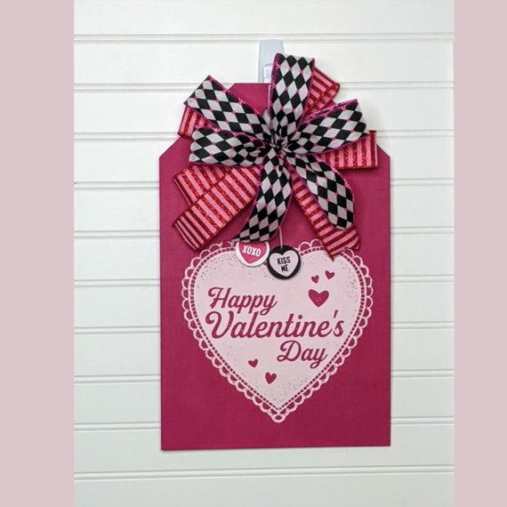 Valentines Day Decor Valentines Door Tag Valentines Gift Etsy