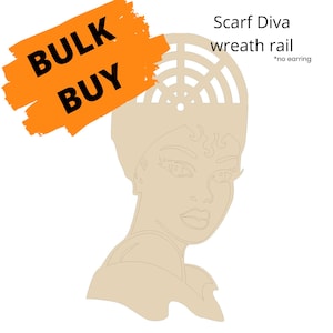 Diva Scarf Wreath Rail: Afro BlackGirl Magic MDF Door Hanger