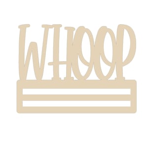 Whoop wreath rail, door hanger rail, wood cutout, DIY wood rail,