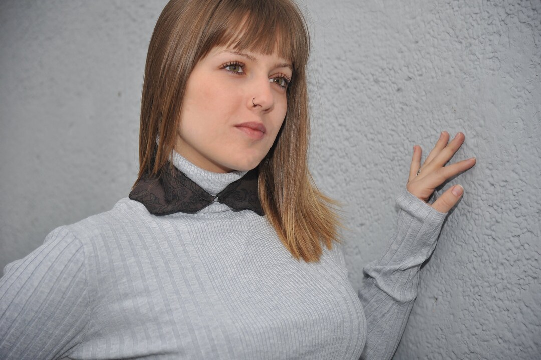 Dark Detachable Collar Fake Collar With Floral Print for Etsy