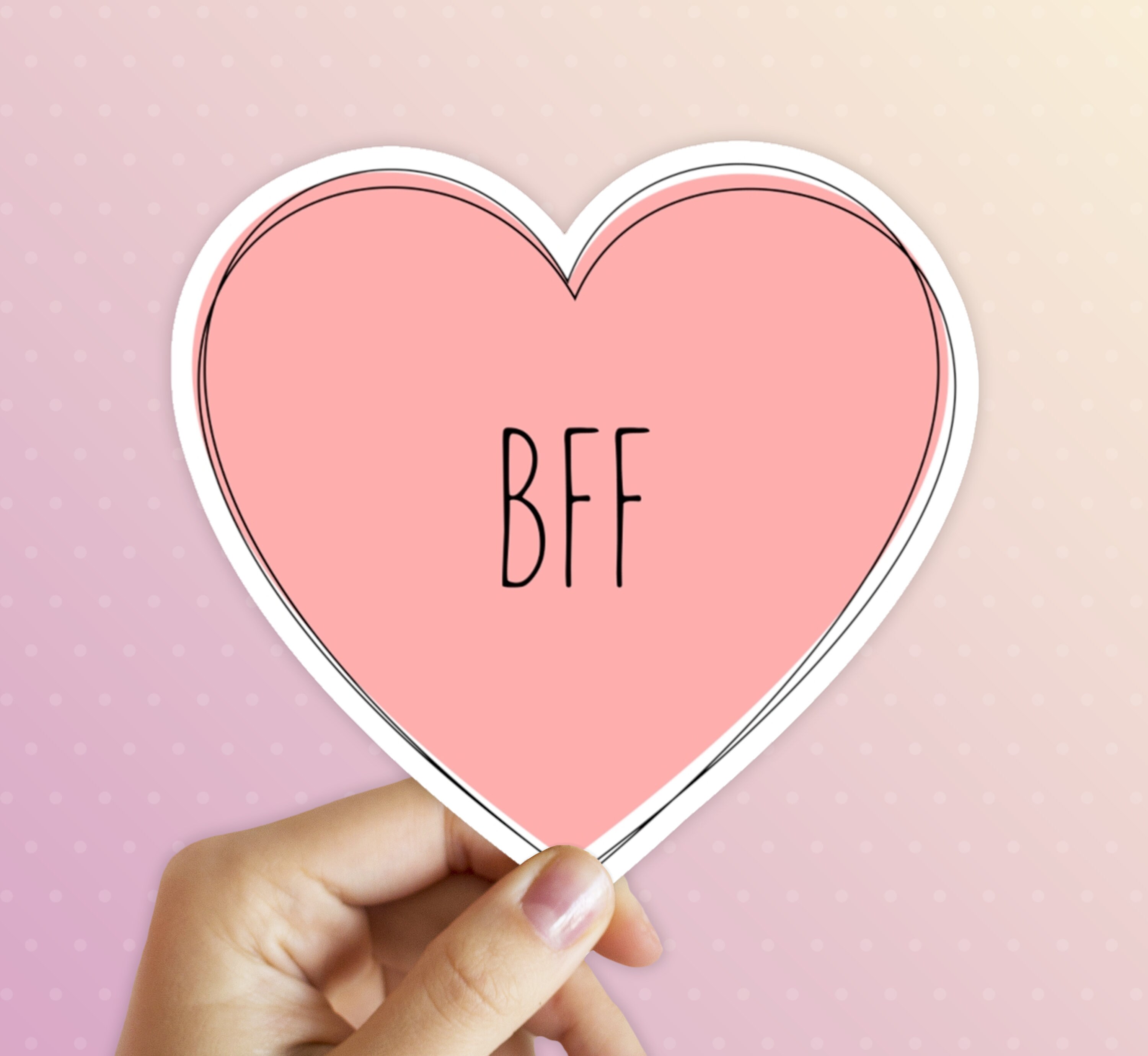 BFF Decal Sticker: Best Friend Gift Cute Pink Heart Vinyl | Etsy
