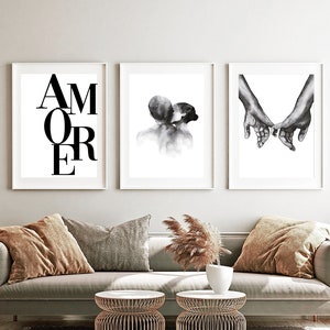 Holding Hands Wall Art, Holding Hands Prints, Hands Drawing, Set of 3 prints, Gallery Wall Art Set, Printable Wall Art, Digital Download