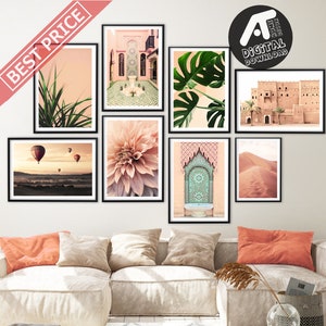 Boho Morocco Wall Art, Moroccan Wall Door Desert Prints, Tropical Leaves, Boho Decor, Boho Wall Art, Printable Wall Art, Gallery Wall Set