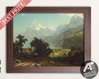 Vintage Landscape Painting, Vintage Landscape Art Prints, Vintage Oil Painting, Digital Printable Wall Art, Instant Digital Download, 01