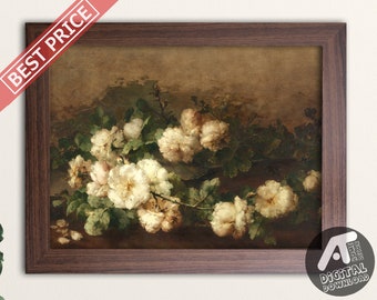 Vintage Flowers Painting, Vintage Flowers Art Prints, Vintage Oil Painting, Digital Printable Wall Art, Instant Digital Download, 05