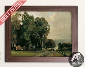 Vintage Landscape Painting, Vintage Landscape Art Prints, Vintage Oil Painting, Digital Printable Wall Art, Instant Digital Download, 12