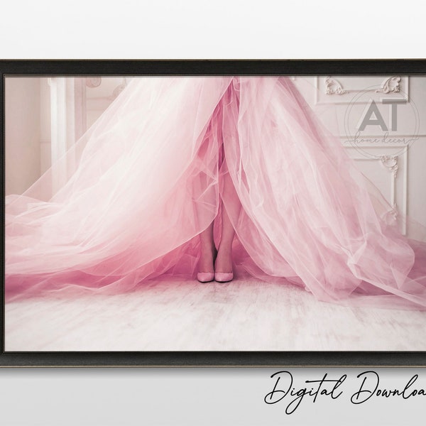 Pink Wedding Dress Wall Art Prints, Wedding Decor, Gifts for Her, Fashion Wall Art Print, Bathroom Bedroom Wall Decor, Printable Wall Art