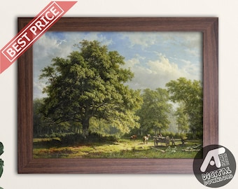 Vintage Landscape Painting, Vintage Landscape Art Prints, Vintage Oil Painting, Digital Printable Wall Art, Instant Digital Download, 13