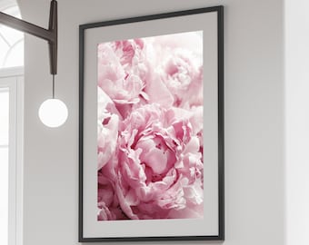 Pink Peony Wall Art Print, Peony Print, Pink Peonies Wall Art Print, Flower Wall Art, Aesthetic Feminine Wall Art, Printable Wall Art
