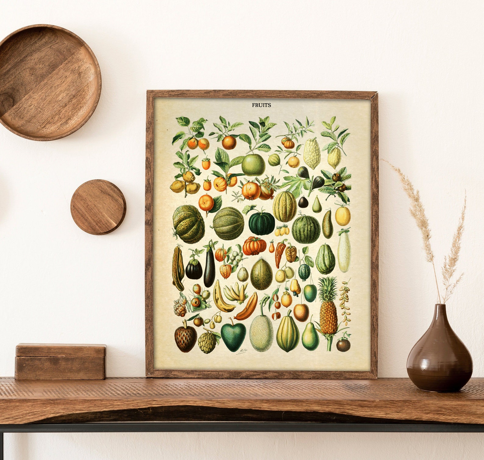 Vintage Fruits Poster Fruits Print Antique Botanical Poster - Etsy