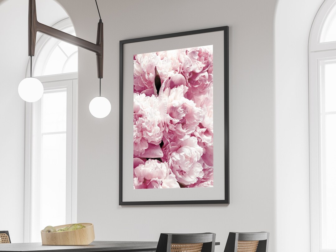 Pink Peony Wall Art, Peony Print, Pink Peonies Flower Wall Art Print ...