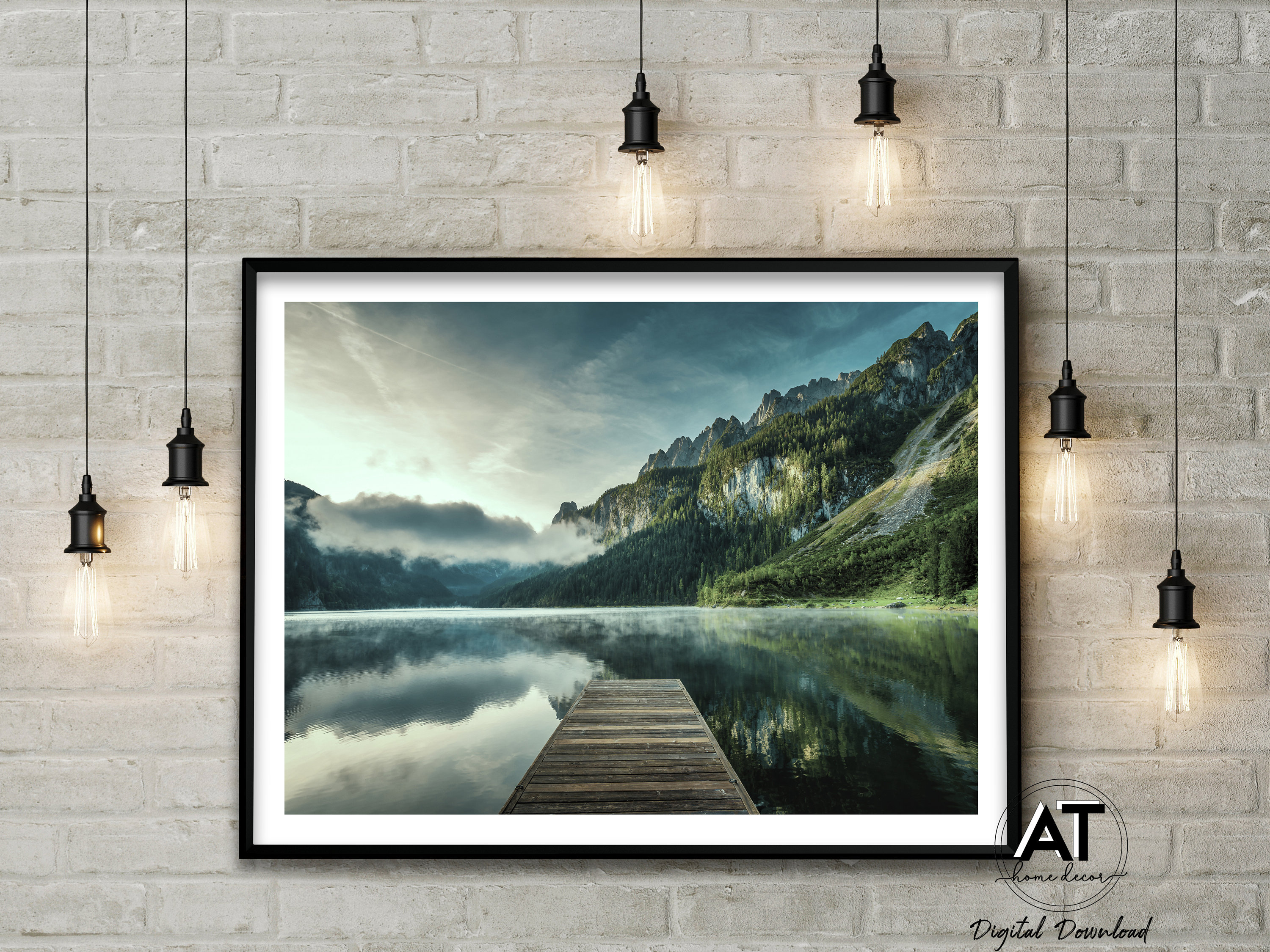 Mountain Lake Print Mountain Lake Wall Art Nature Landscape Etsy
