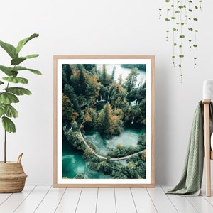 Landscape Wall Art Prints, Nature Photography, Blue Lake, Green Forest Mountain, Unique Wall Decor, Gallery Wall Set, Digital Download image 8